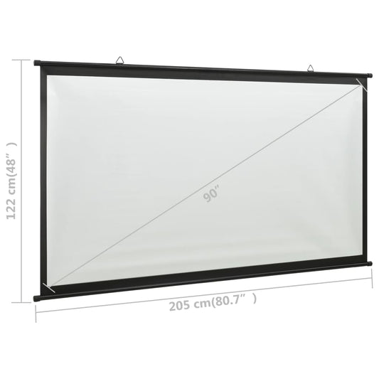 vidaXL Projection Screen Home Theater Screen Pull-down Projector Screen 16:9
