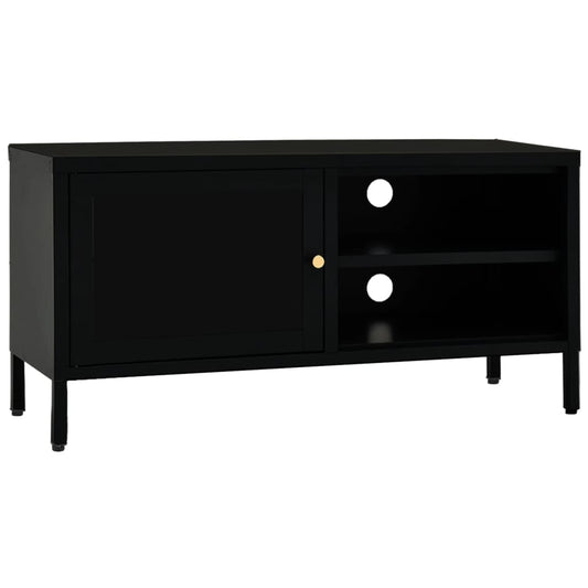 vidaXL TV Stand TV Console Sideboard TV Unit Home Media Unit Steel and Glass