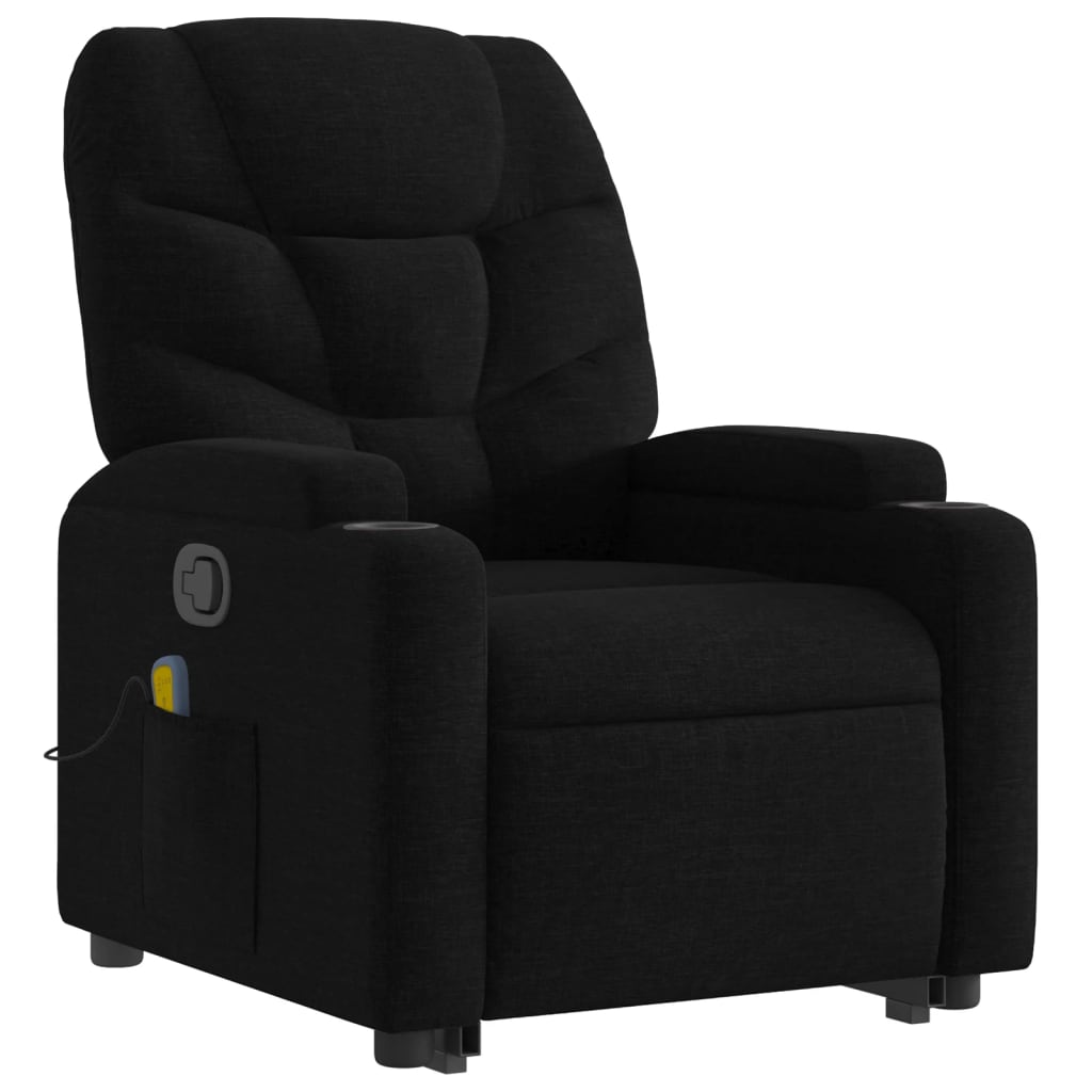 vidaXL Stand up Massage Recliner Chair Black Fabric