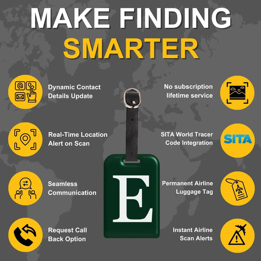 Initials Bag tag E  [pack 2]